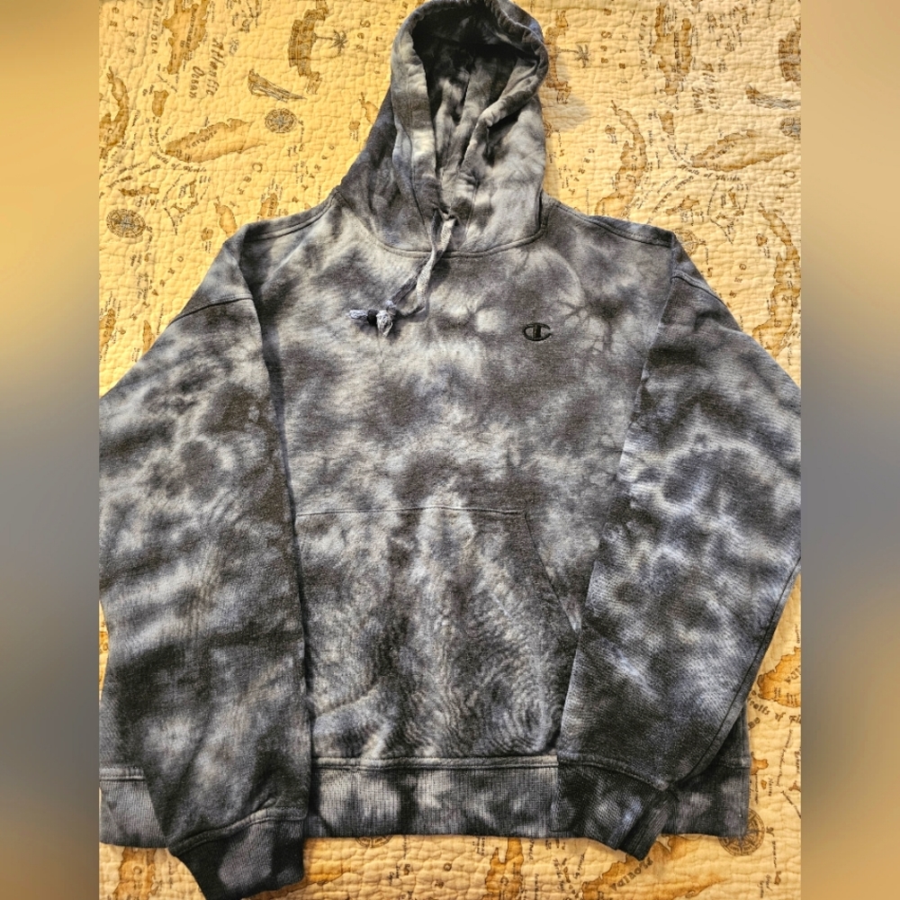 Champion tie dye cropped hoodie